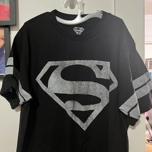 DC Comics Black and Gray Superman Logo Tee